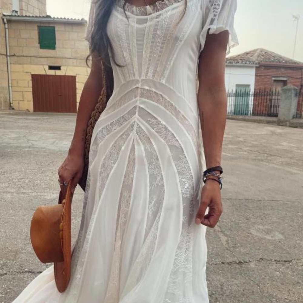 Zara $300 Limited Edition White Lace Maxi Dress Size XS New Rare - Picture 2 of 7
